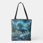 Freilaufendes Türkispferd Tasche (Rückseite)