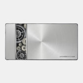 Freiliegende Geber auf gebürstetem Silber mit Ihre Schreibtischunterlage (Vorderseite)