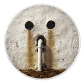 Freiliegende Wasserleitung Keramikknauf (Vorderseite)