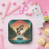 Freiluftmensch Forelle Natur Pappteller (Party)