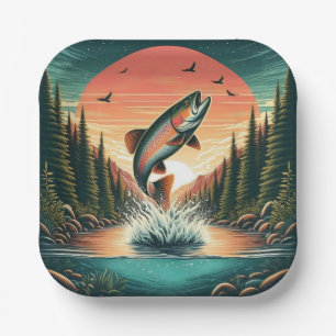 Freiluftmensch Forelle Natur Pappteller