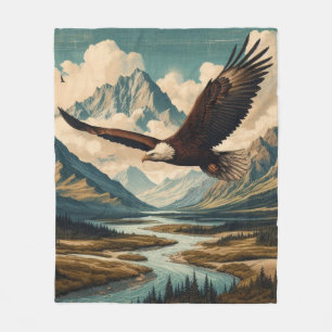 Freiluftmensch Weißkopfseeadler Gebirgszug Fleecedecke