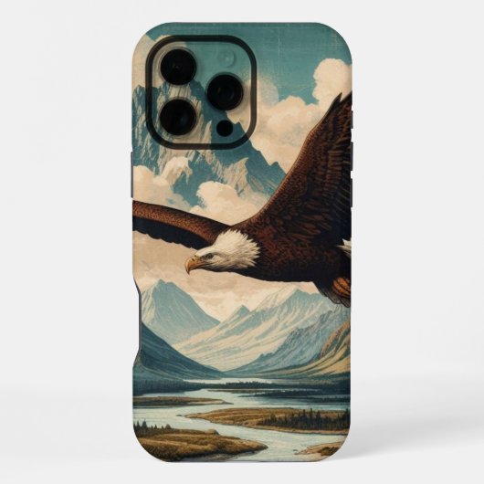 Freiluftmensch Weißkopfseeadler Gebirgszug iPhone Hülle (Rückseite)