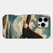 Freiluftmensch Weißkopfseeadler Gebirgszug iPhone Hülle (Rückseite (Horizontal))