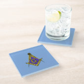 Freimaurer (blau) glasuntersetzer (Schrägansicht)