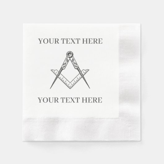 Freimaurer Freimaurer Quadrat und Kompass Serviette (Vorderseite)