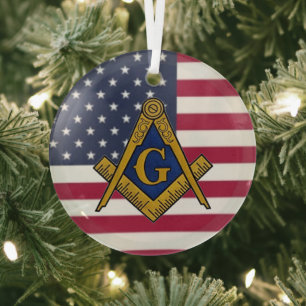 Freimaurer Freimaurerei Amerikanische Flagge Ornament Aus Glas
