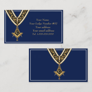 Freimaurer Freimaurerei Symbol Masonic Blau Gold Visitenkarte