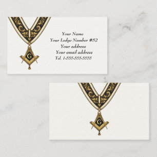 Freimaurer Freimaurerei Symbol Masonic Weiß Gold Visitenkarte