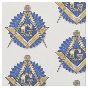Freimaurer-Freimaurergewebe-blaues Häuschen Stoff