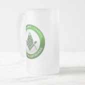Freimaurer-Frostbecher Mattglas Bierglas (Vorderseite Links)