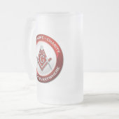 Freimaurer-Frosted-Mug Rot Mattglas Bierglas (Vorderseite Links)