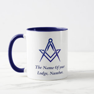 Freimaurer Kompass Blau Tasse