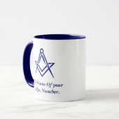 Freimaurer Kompass Blau Tasse (Vorderseite Links)