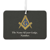 Freimaurer Kompass für Schwarz und Weiß Autolufterfrischer (Rückseite)