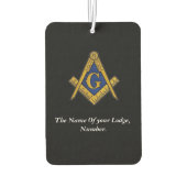 Freimaurer Kompass für Schwarz und Weiß Autolufterfrischer (Rückseite)