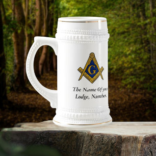 Freimaurer Kompass für Schwarz und Weiß Bierglas