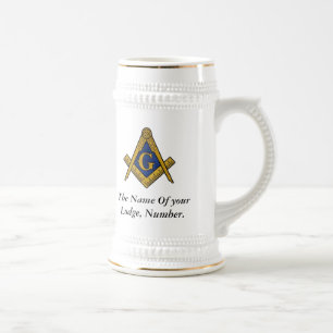 Freimaurer Kompass für Schwarz und Weiß Bierglas