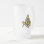 Freimaurer Kompass für Schwarz und Weiß Mattglas Bierglas (VorderseiteRechts)