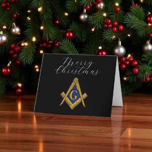Freimaurer Masonic Square und Compass Weihnachten Dankeskarte