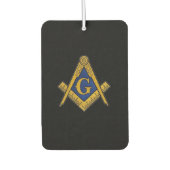 Freimaurer Platz und Kompass Schwarz Autolufterfrischer (Vorderseite)