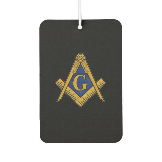 Freimaurer Platz und Kompass Schwarz Autolufterfrischer (Vorderseite)