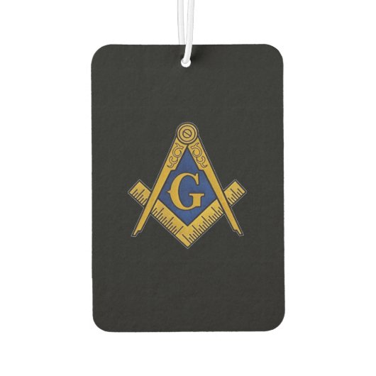 Freimaurer Platz und Kompass Schwarz Autolufterfrischer (Rückseite)