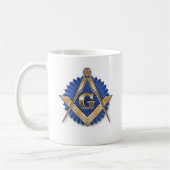 Freimaurer-Quadrat u. Kompass-Tasse Kaffeetasse (Links)