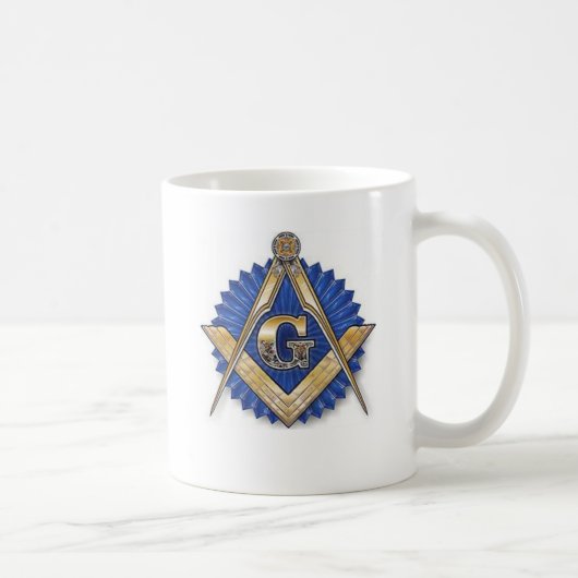 Freimaurer-Quadrat u. Kompass-Tasse Kaffeetasse (Rechts)