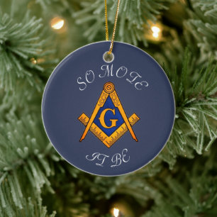 Freimaurer Quadrat und Kompass Charity Masonic  Keramik Ornament
