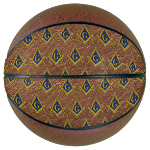 Freimaurer Quadrat und Kompass Leder Basketball