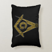 Freimaurer (Schwarz & Gold) Dekokissen (Vorderseite(Vertikal))