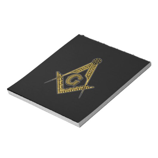 Freimaurer (Schwarz & Gold) Notizblock (Rotiert)
