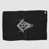 Freimaurer (Schwarzes) Golfhandtuch (Horizontal)