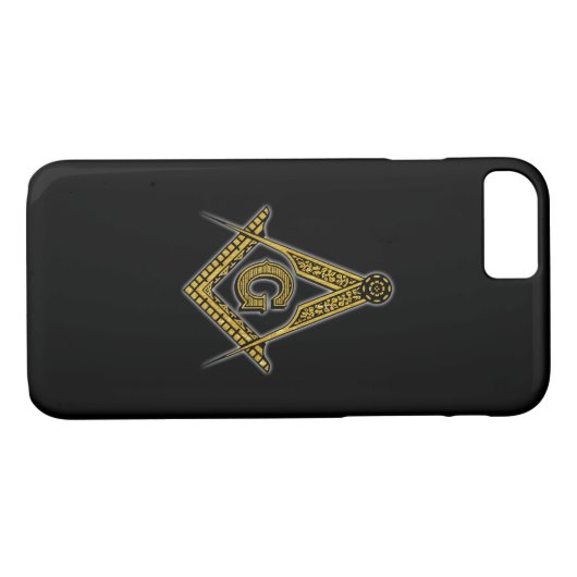 Freimaurer (Schwarzes u. Gold) Case-Mate iPhone Hülle (Rückseite (Horizontal))
