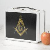 Freimaurer (Schwarzes u. Gold) Metall Brotdose (Beispiel)