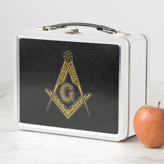 Freimaurer (Schwarzes u. Gold) Metall Brotdose (Beispiel)