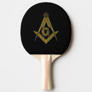 Freimaurer (Schwarzes u. Gold) Tischtennis Schläger