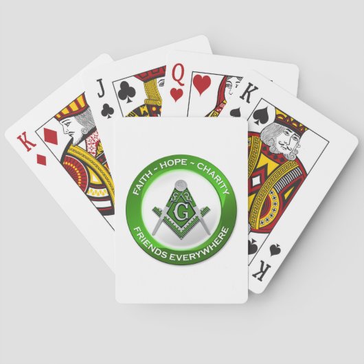 Freimaurer-Spielkarten Grün Spielkarten (Rückseite)