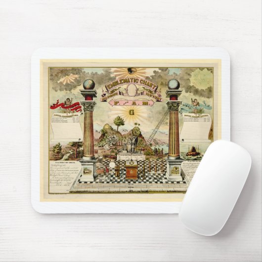 Freimaurer-symbolisches Freimaurerdiagramm Mousepad (Mit Mouse)