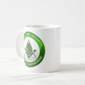 Freimaurer-Tasse Grün Kaffeetasse (Vorderseite Links)
