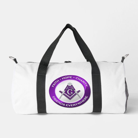 Freimaurer-Turntasche Lila Duffle Bag (Vorderseite)