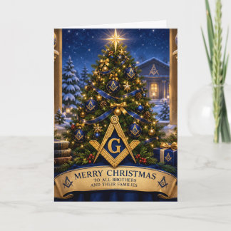 Freimaurer Wasserfarben-Christbaum Feiertagskarte
