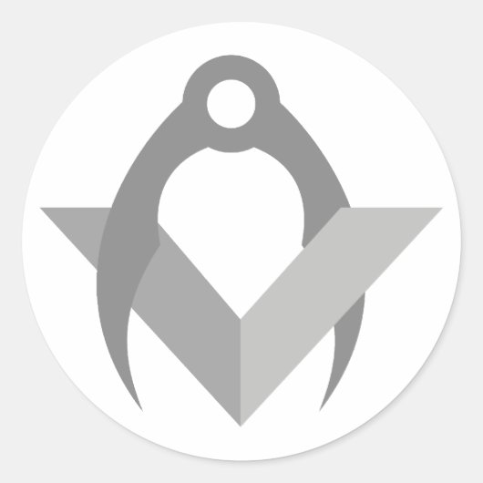 Freimaurer Zirkel Winkel Freemasons Square Compass Runder Aufkleber (Vorderseite)