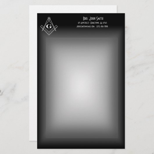 Freimaurerbriefpapier Briefpapier (Vorne/Hinten)