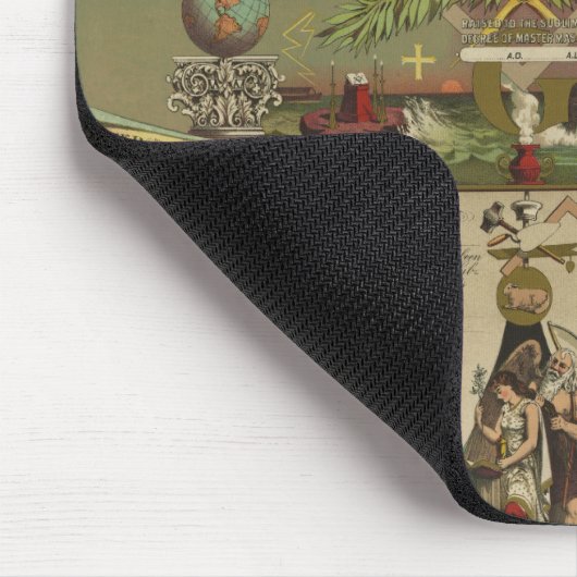 Freimaurerdiplom-Freimaurer-Freimaurerei 1891 Mousepad (Ecke)