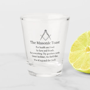 Freimaurerei Der masonische Toast graviert Whiskey Schnapsglas