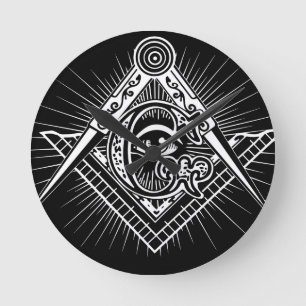 Freimaurerei-Freimaurer-Maurerarbeit Runde Wanduhr