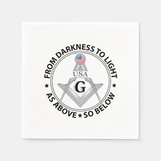 Freimaurerei-Zeichen USA Serviette (Vorderseite)