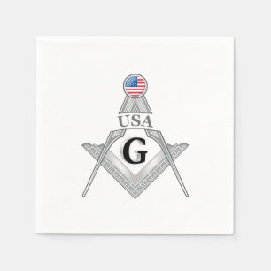 Freimaurerei-Zeichen USA Serviette